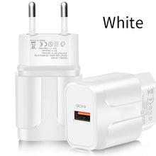 Load image into Gallery viewer, YKZ Quick Charge 3.0 18W QC 3.0 4.0 Fast charger USB portable Charging Mobile Phone Charger For iPhone Samsung Xiaomi Huawei