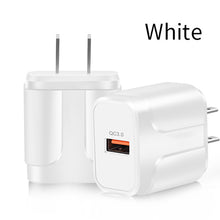 Load image into Gallery viewer, YKZ Quick Charge 3.0 18W QC 3.0 4.0 Fast charger USB portable Charging Mobile Phone Charger For iPhone Samsung Xiaomi Huawei