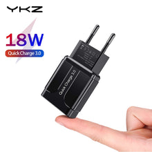 Load image into Gallery viewer, YKZ Quick Charge 3.0 18W QC 3.0 4.0 Fast charger USB portable Charging Mobile Phone Charger For iPhone Samsung Xiaomi Huawei